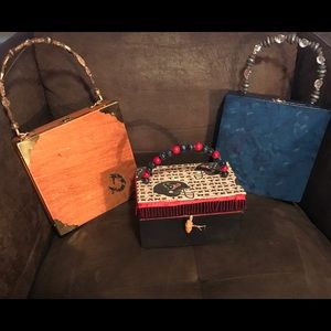 Custom made wood box purses